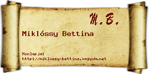 Miklóssy Bettina névjegykártya
